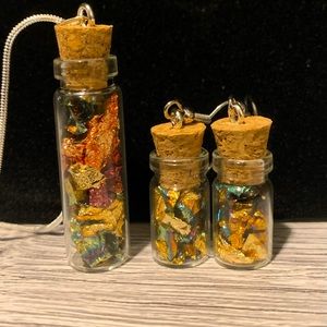 Potion necklace and earrings set